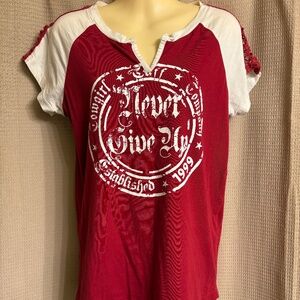 Cowgirl Tuff Co. Red & White T-Shirt Women's S